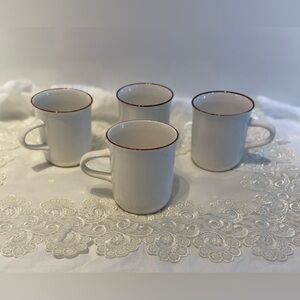 3/55$ Set of 4 Vintage Nitro Fresh Jones Concorde white Japanese coffee/tea cups
